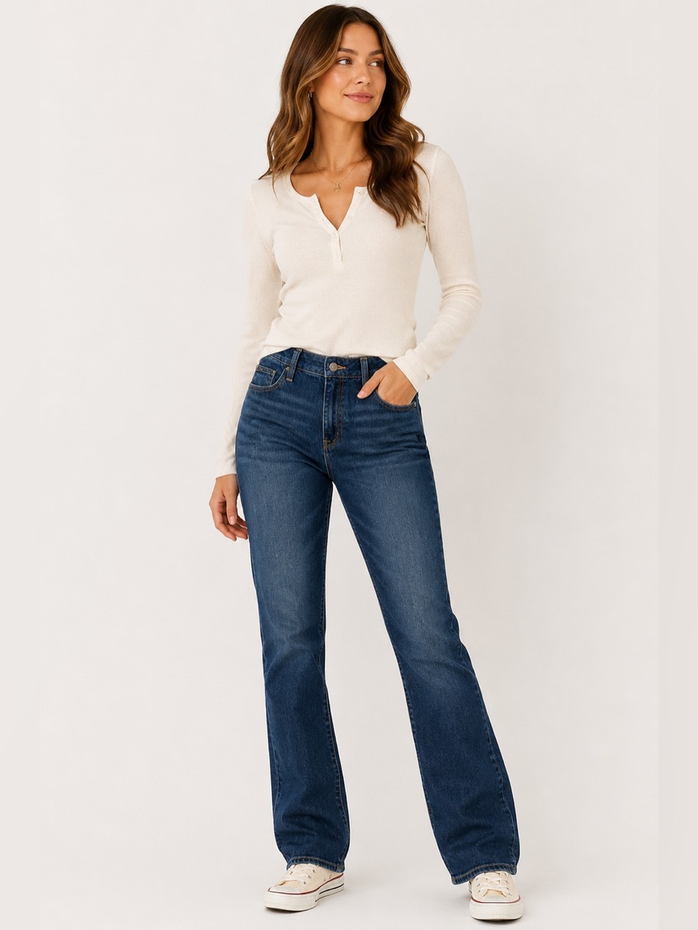 LL Bean Favorite Fit Jeans Womens 6 Blue Straight Leg Classic Denim Modest